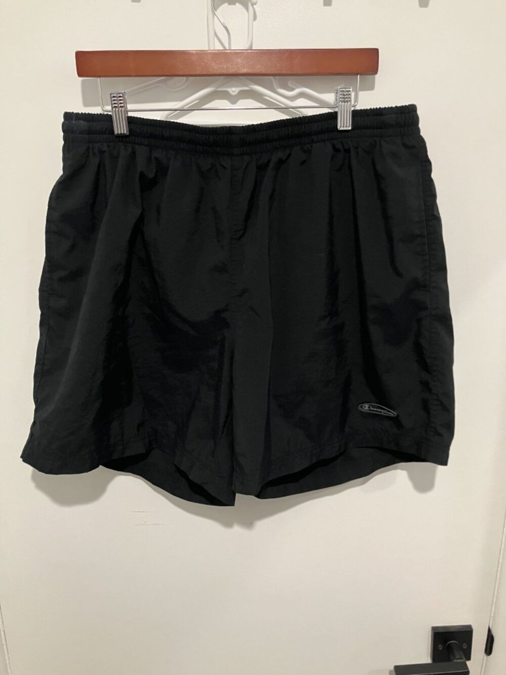 VTG Champion Men's Logo Swim Trunks, Black, Size XL